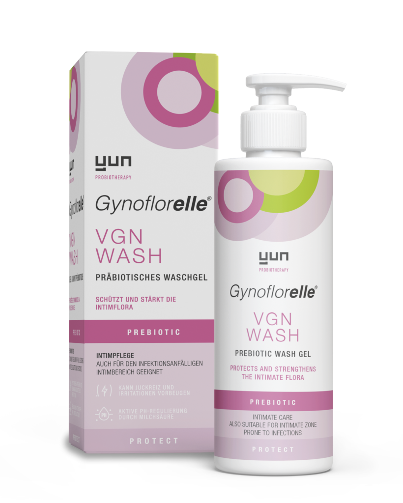 Waschgel Gynoflorelle® VGN PREBIOTIC WASH und Verpackung